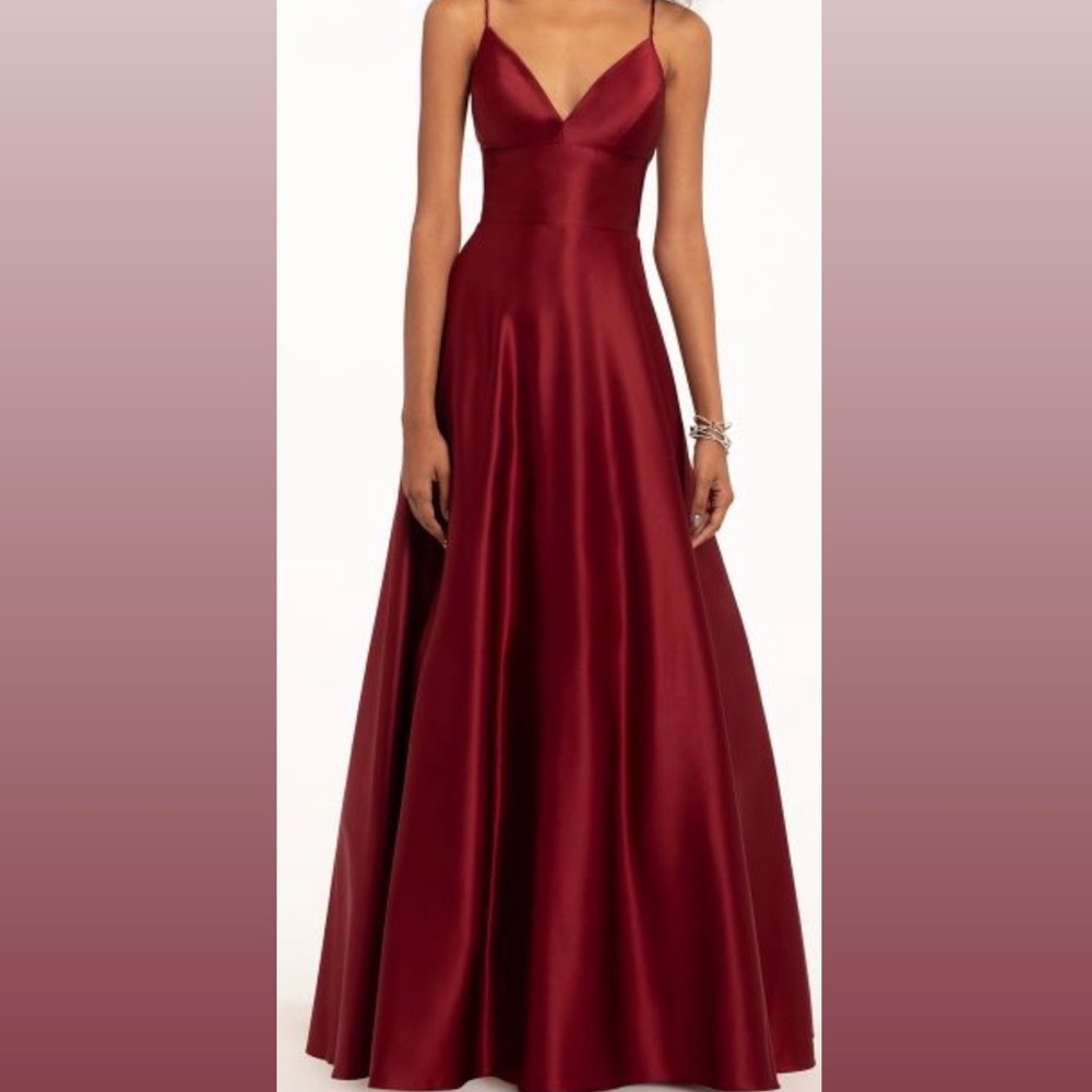 Camille la vie satin spaghetti slip ball gown